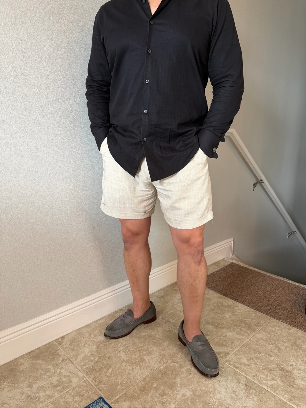 Johnston & Murphy Gray Blue Suede Penny Loafers | Sheepskin | Size 9.5 - Picture 8 of 13